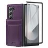 For Samsung Galaxy Z Fold5 5G Case Card Bag Kickstand Leather+PC Phone Cover with HD Screen Protector