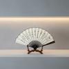 Large Size Ancient Painting Hand Fan Hand Held Summer Fan Party Favor Man Silk Fan  Photo Props