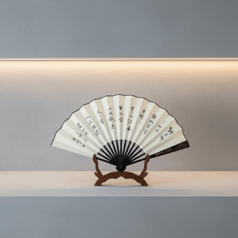 Large Size Ancient Painting Hand Fan Hand Held Summer Fan Party Favor Man Silk Fan Photo Props