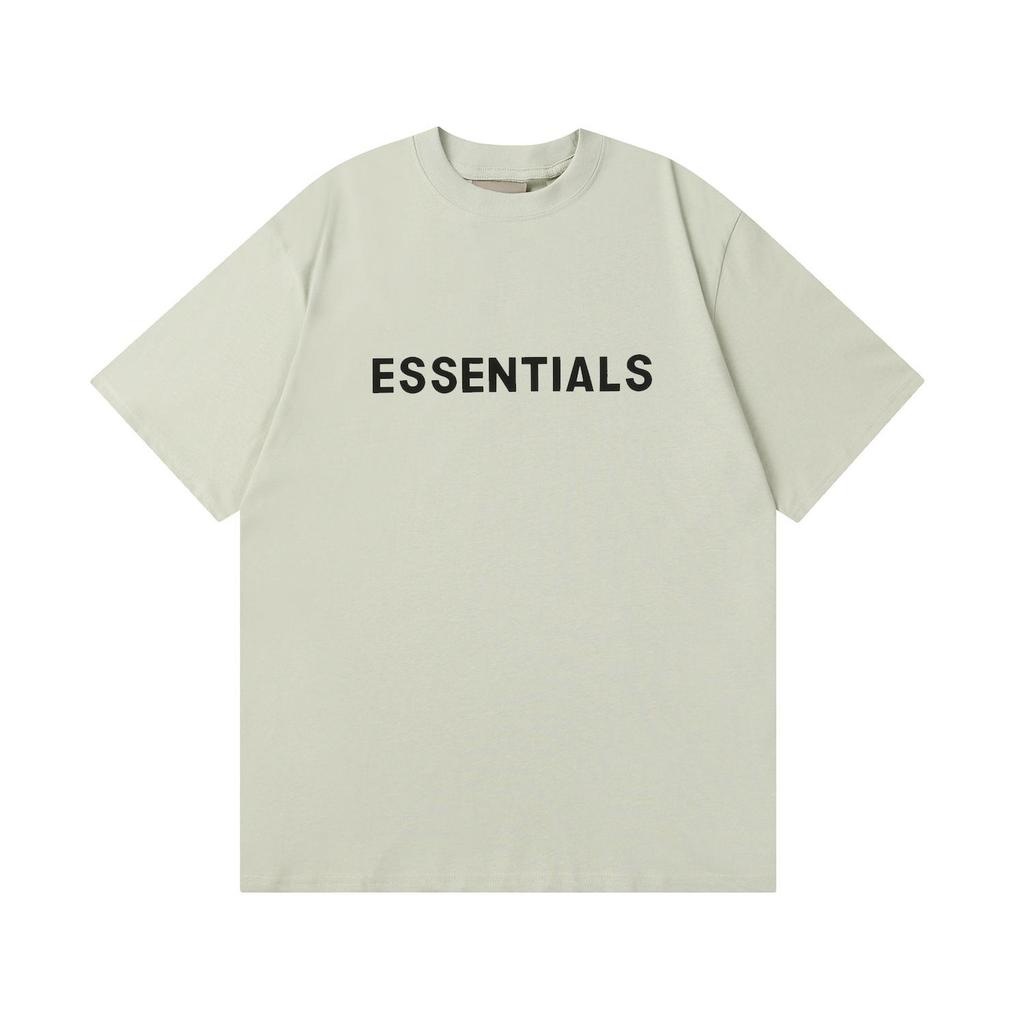 Essentials T-Shirt for Men's Pressed Glue Letters Loose Round Neck High Street Fashion Men and Women Short Sleeves T-shirts