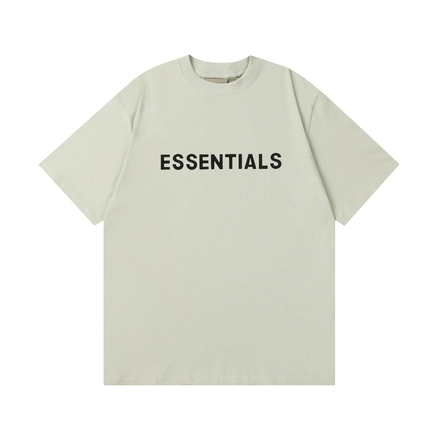 

Essentials T-Shirt for Men s Pressed Glue Letters Loose Round Neck High Street Fashion Men and Women Short Sleeves T-shirts S