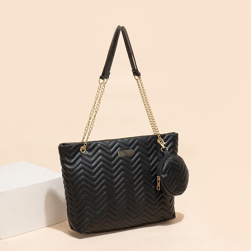 Stylish Big Bags Set For Women Featuring Embroidered Large Capacity Shoulder Bags In Elegant White Black Brown And Apricot Colors