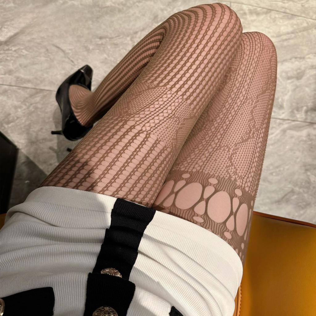 Sex Underwear Hollow Fishnet Socks Sexy Babes Personality Black Silk Women Thin Pure Desire Wind New Bottom Pantyhose