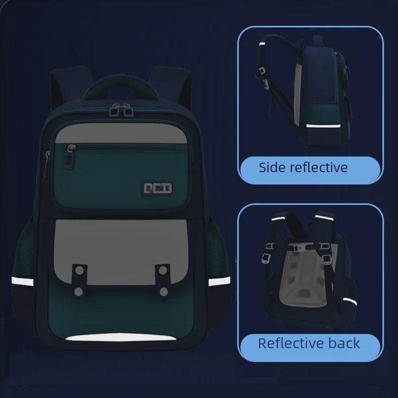 British Style Large-Capacity Backpack for Elementary Students 1-6, Light and Spine-Friendly Design