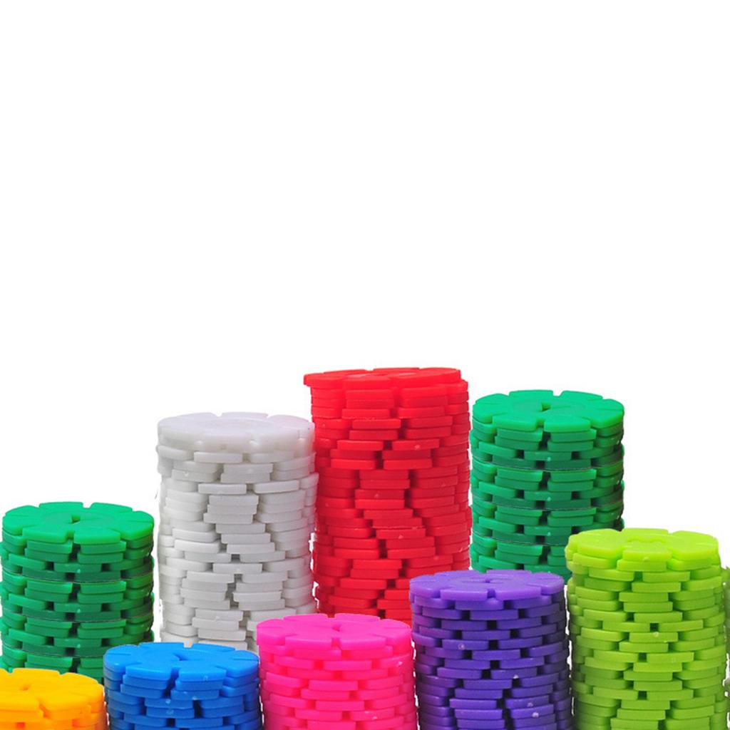 Interlocking Discs Set Children Bright Color Snowflake Shaped Building Blocks Educational Toy for