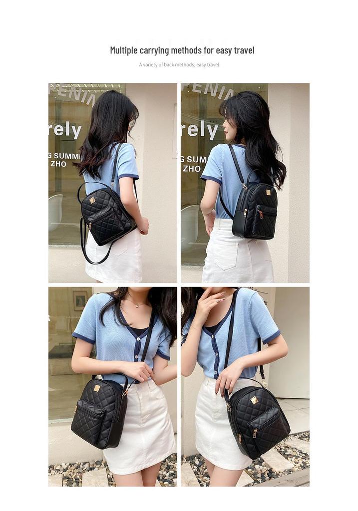 2022 Women's Diamond Pattern Large Capacity Backpack for School