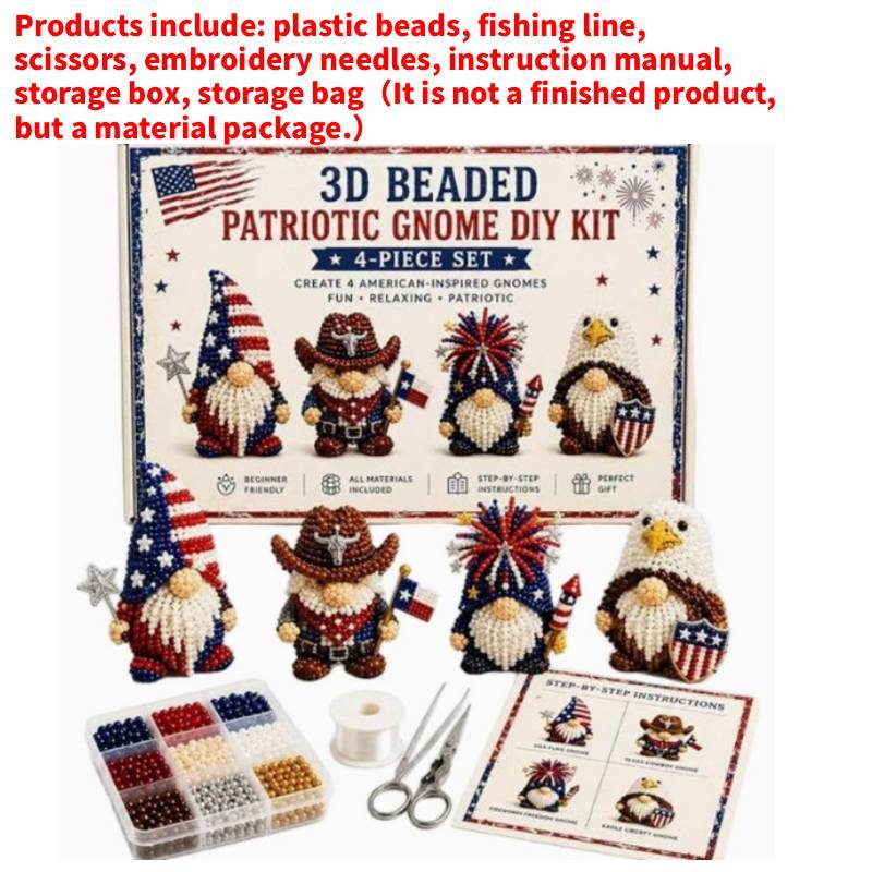 Kleines 3D-Tier-Bastelset mit Perlen und Kunststoffmaterialien für DIY-Tierdekoration und Kinderkreativität