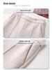 Women's Khaki Wool Acetate High-Waist Flared Pants for Autumn/Winter 2024
