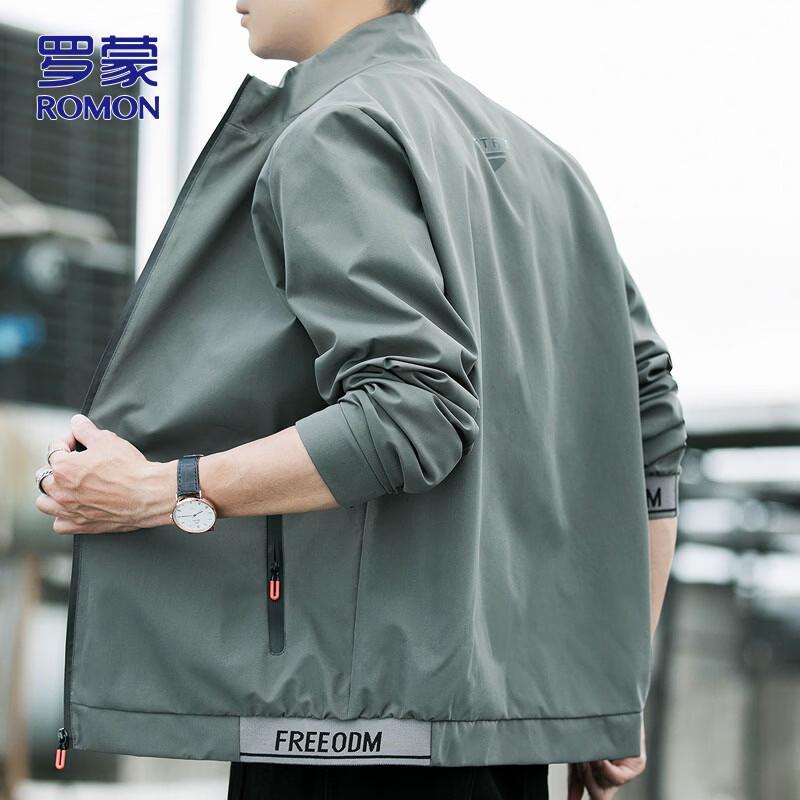 ROMON Men's Business Casual Stand Collar Jacket