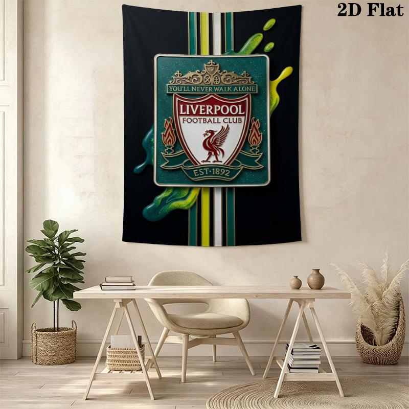 Frosty Liverpool Football Club Crest Tapestry Background Cloth Wallmounted Work Of Art Gift Background Wall Hanging Cloth