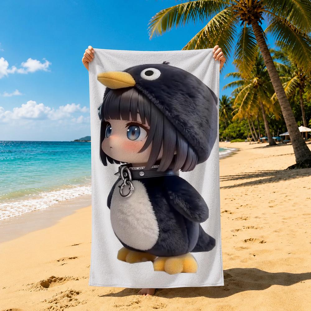 Cartoon Gugu Gaga Penguin Towel Towel Soft Pool Gift For Travel Gym Shower Cool Camping Quick Dry Sports  Large Beach Towel