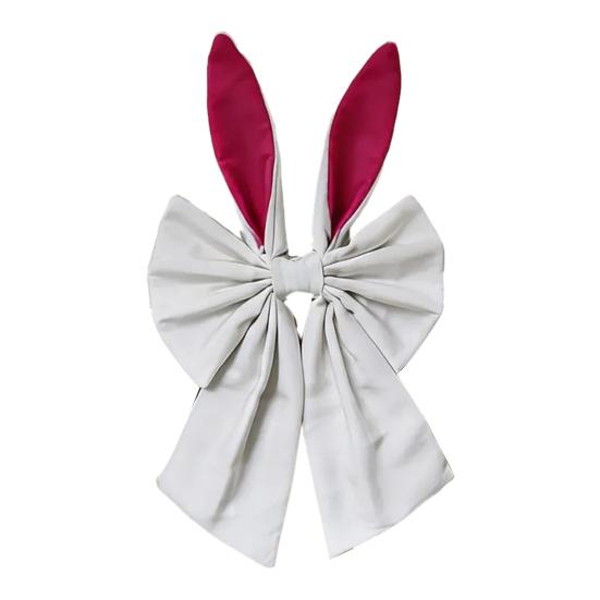 16-tums påskkransrosetter Glad påskkaninöronrosett för trädtopp Dekorativ tygrosett för vårhelg Ytterdörr Vägg Fönster Inomhus Utomhus