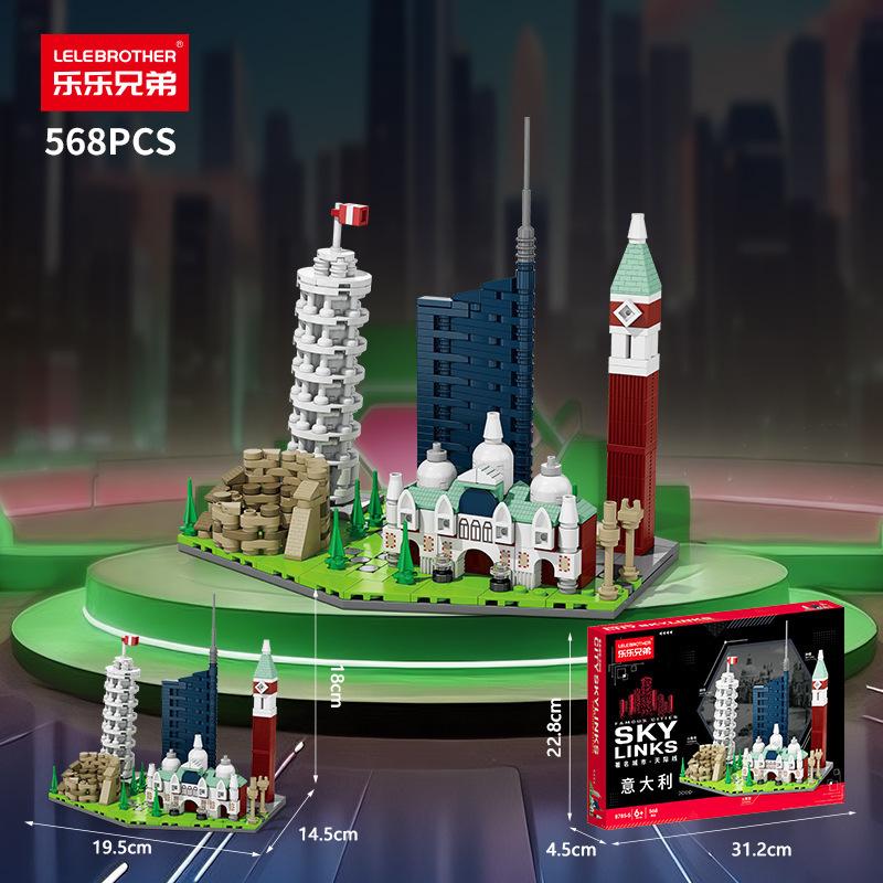 

Famous City Skyline Building Blocks Italy Australia New York Dubai Beijing Figure Model Assembled Mini Brick Toys For Kids Gift No Box