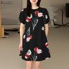 Women Casual Round Neck Short Sleeve Summer Print Dress