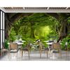 Mural de pared de bosque, papel tapiz de selva tropical, gran mural de paisaje natural para dormitorio, sala de estar, murales, decoración del hogar