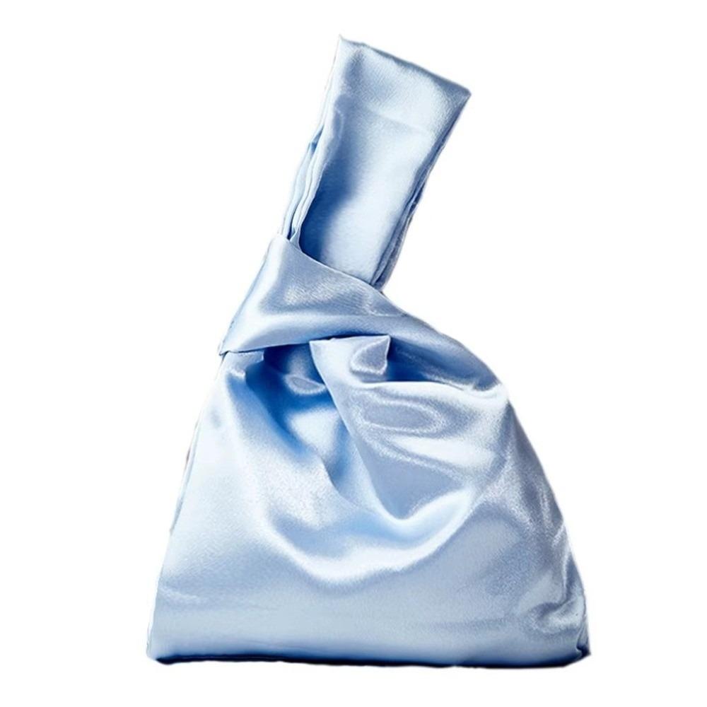 Elegant Silk Satin Wrist Bag Portable Knot Tote Soft Mini Tote Party Occasion