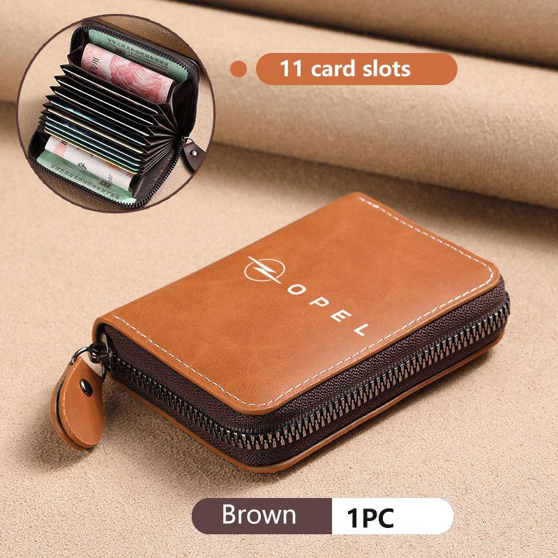 Men's Wallet Leather Billfold Credit Card ID Holder Male Purse For Opel Astra G H J K F Corsa D Zafira B Insignia Mokka Regal