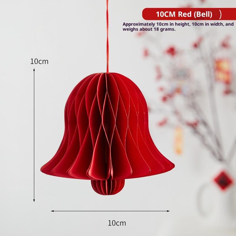 2026 Weihnachtskugeln Dekoration 3D Waben Hängeanhänger Weihnachtsbaumschmuck Rote Papierlaterne Weihnachten Navidad Deko