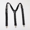 Shinning Fish Scale Sequin Suspenders Party Stage Performances Elastic Y-back Suspenders Adjustable 3-clip Metal Clip Suspenders