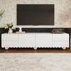 Modern white TV cabinet, TV stand, low TV stand. Unique design. 175 x 38 x 37 cm (L x W x H)