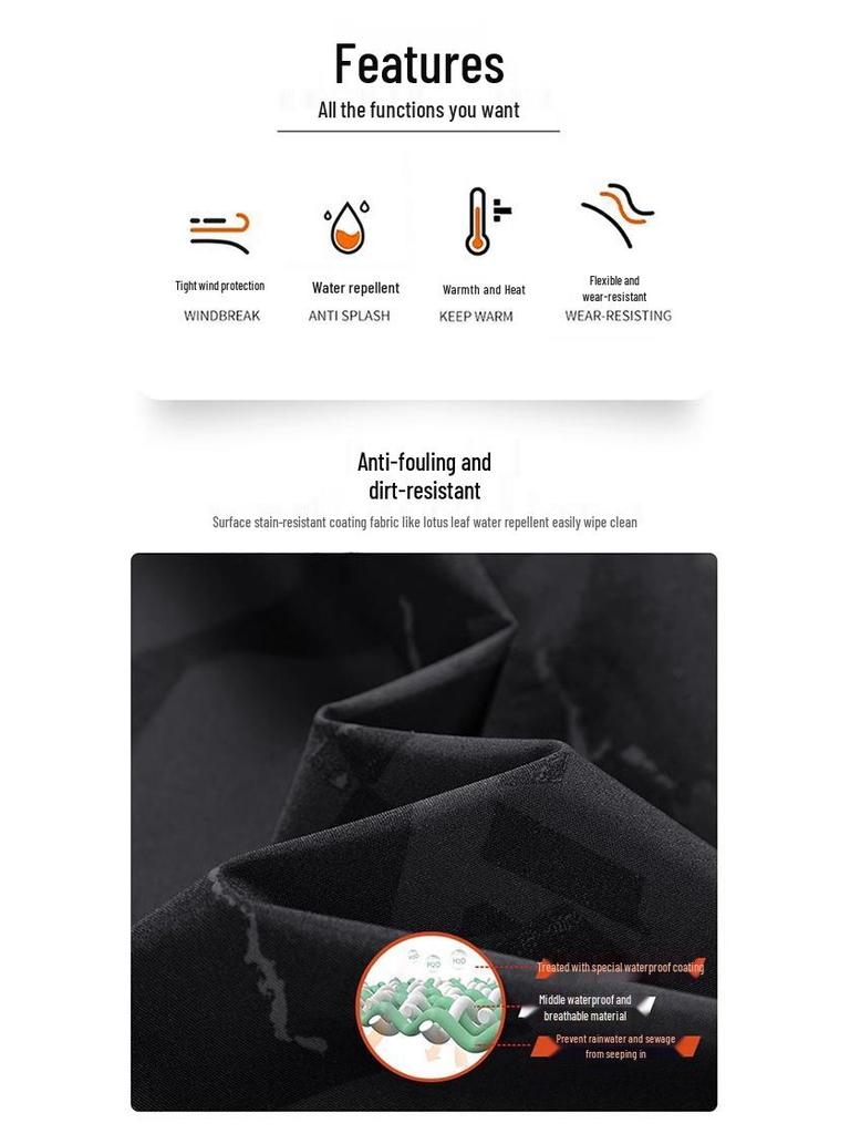 Romon Herren Camouflage Fleecegefütterter Kapuzen-Wasserabweisender Windbreaker Parka