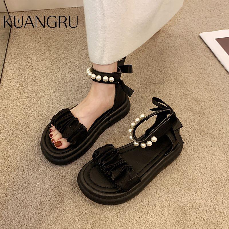 Trendy Non-slip Sandals 2025 New Summer Platform Fashion Beach Roman Senior Fairy Style with Skirt Tide