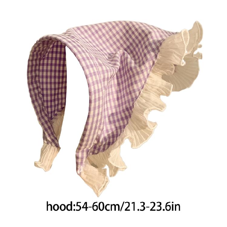 Elegant Triangled Head Kerchief Headbands Hairband Cute Checkered Hair Accessory