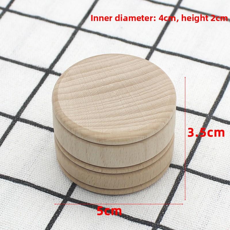 Round wooden box beech round ring box solid wood gift storage box earrings necklace