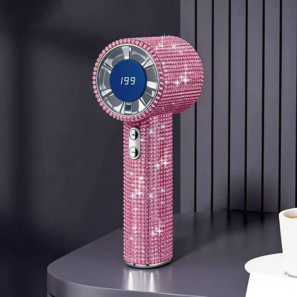 LED Powered Handheld Personal Fan Cute Design USB Rechargeable Mini Fan Personal Use