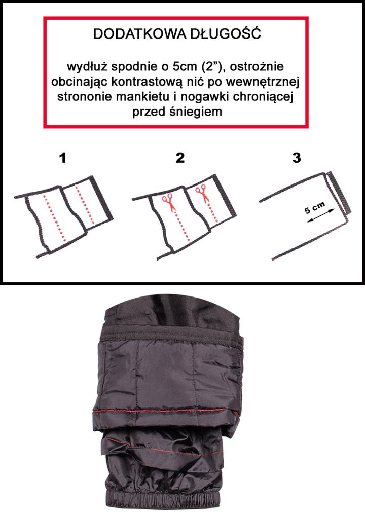Spodnie Narciarskie Dziecięce Zimowe Ocieplane Odblaski Firi Czarne 116