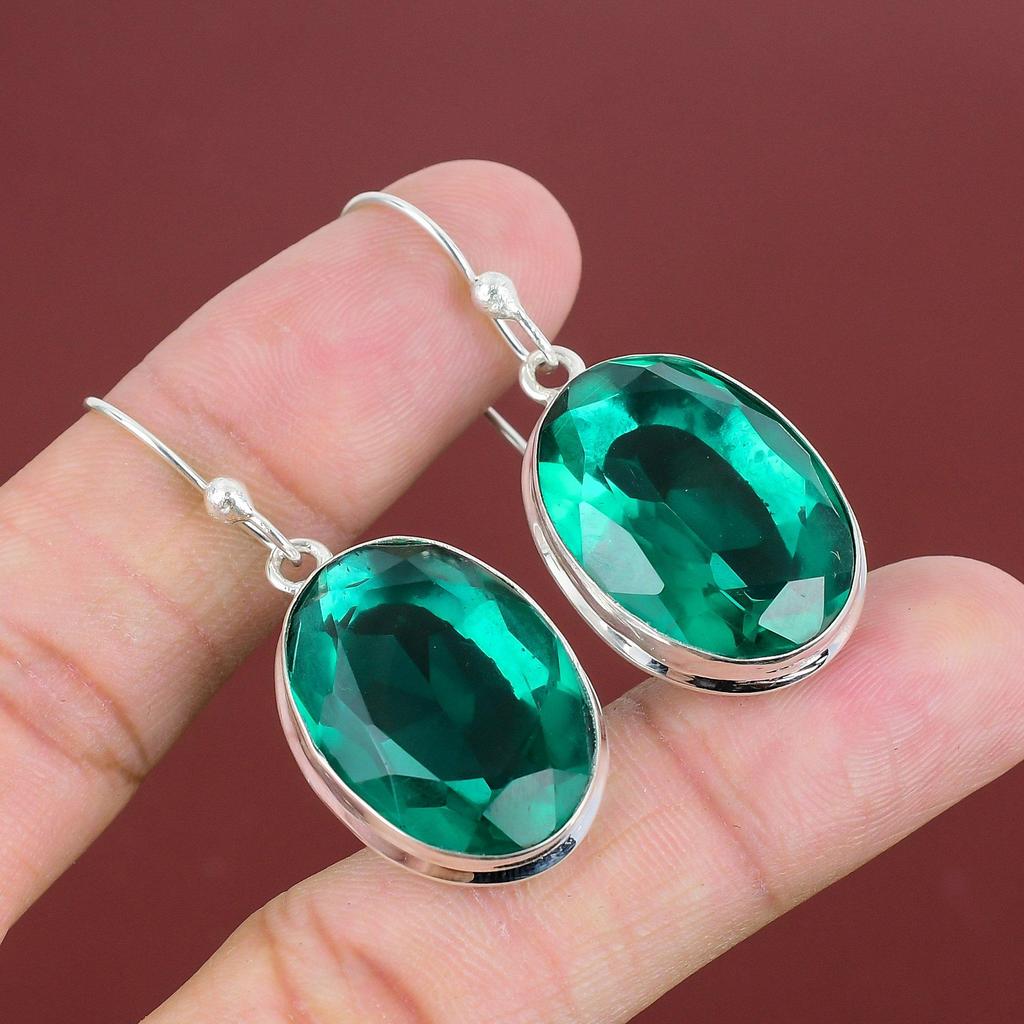Faceted Chrome Diopside Earring Natural Gemstone Earring 925 Sterling Silver Earring Handmade Drop Earrings Gifts For Mom Birthstone Jewelry