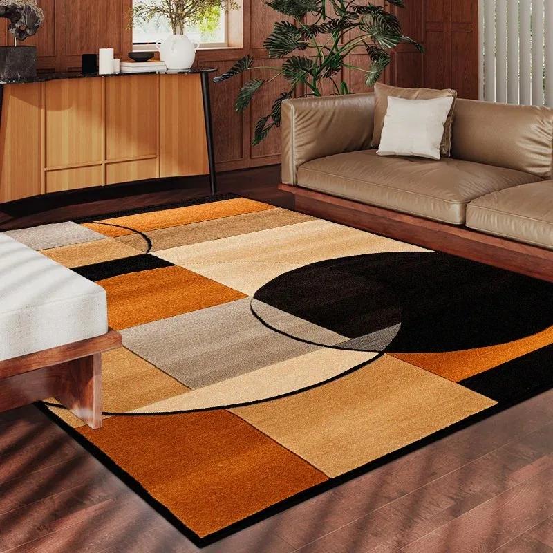 Retro Geometric Design Area Rug –