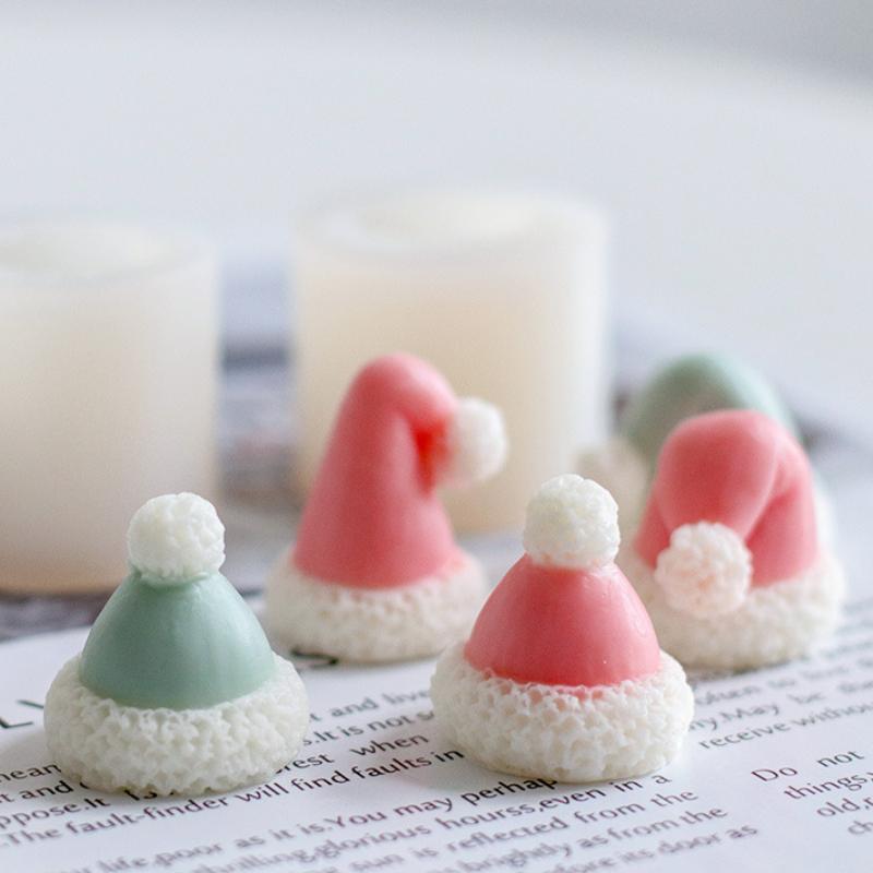Creative Christmas Hat Candle Silicone Mold DIY Geometry Candle Making Resin Soap Mold Christmas Gifts Craft Supplies Home Decor