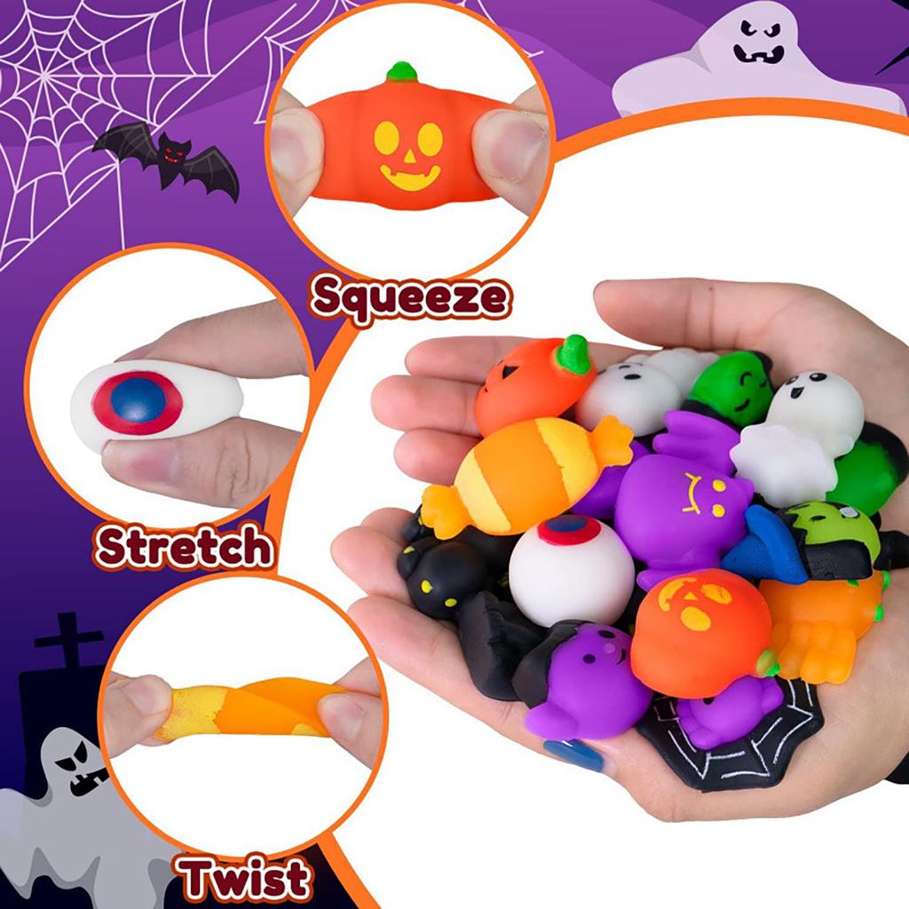 Halloween Gruppenteigknetmusik, Entspannende Fingerfreigabe-Spielzeuge, Geist Fledermaus Kürbis Quetsch- und Druckentlastungs-Artefakt