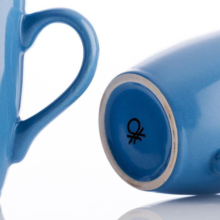 United COLORS OF BENETTON - BE061 Sada 4 šálků 11 cm 360 ml Modrá fajáns Casa Benetton, Kamenina