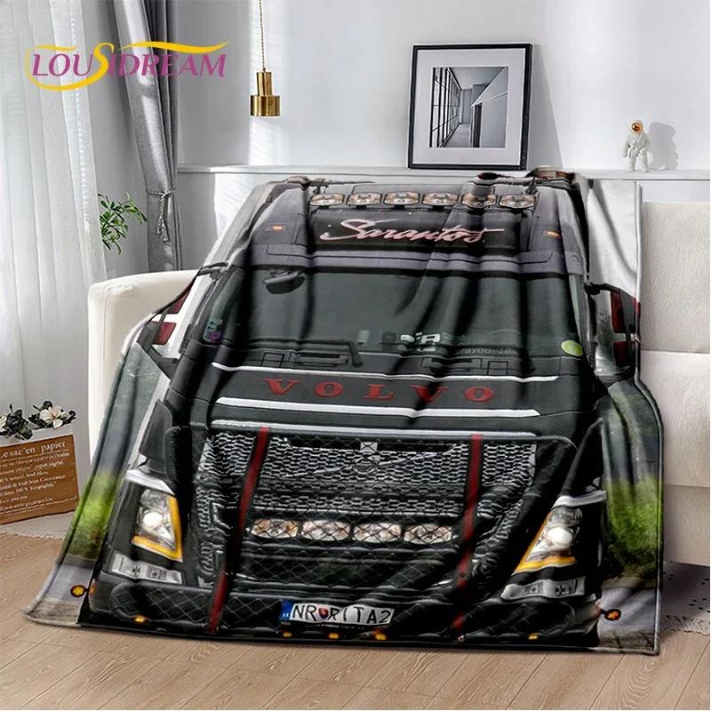 HD Volvo Nákladní Auto 3D Tisk Měkké Flanelové Deky, Přehoz Pohodlná Deka na Piknik Postele Pohovku Domácí Ložnici Dárky