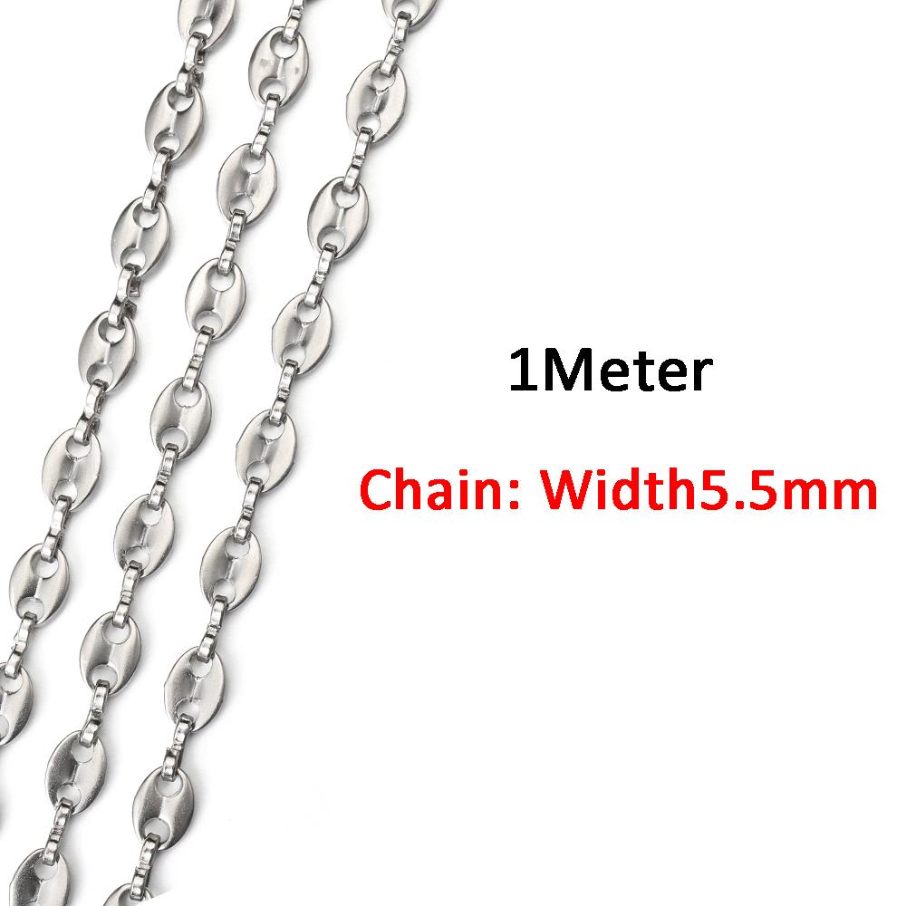 2Meters/1Meter Stainless Steel Chain High Quality Gold Color Chains for Bracelet Necklace Jewelry Making DIY Findings Wholesale