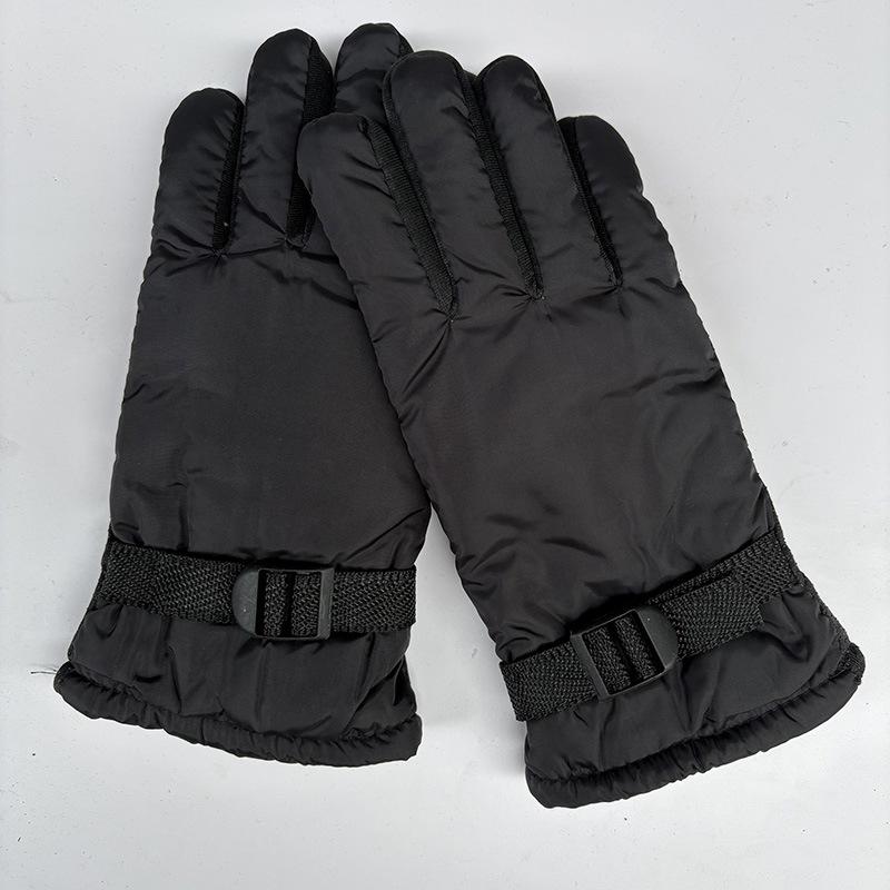 

Мужские черные зимние перчатки из искусственной кожи для сенсорных экранов с бархатной подкладкой - для езды на мотоцикле One Size