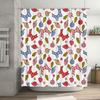 Bathroom Decor Shower Curtain with Christmas Ornaments Design for Winter Holiday Decorations Home Decoration