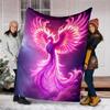 1pc Phoenix Feather Outdoor Flannel Blanket Soft All Season Polyester Throw , Perfect for Picnics & Travel , Picnic Accessory