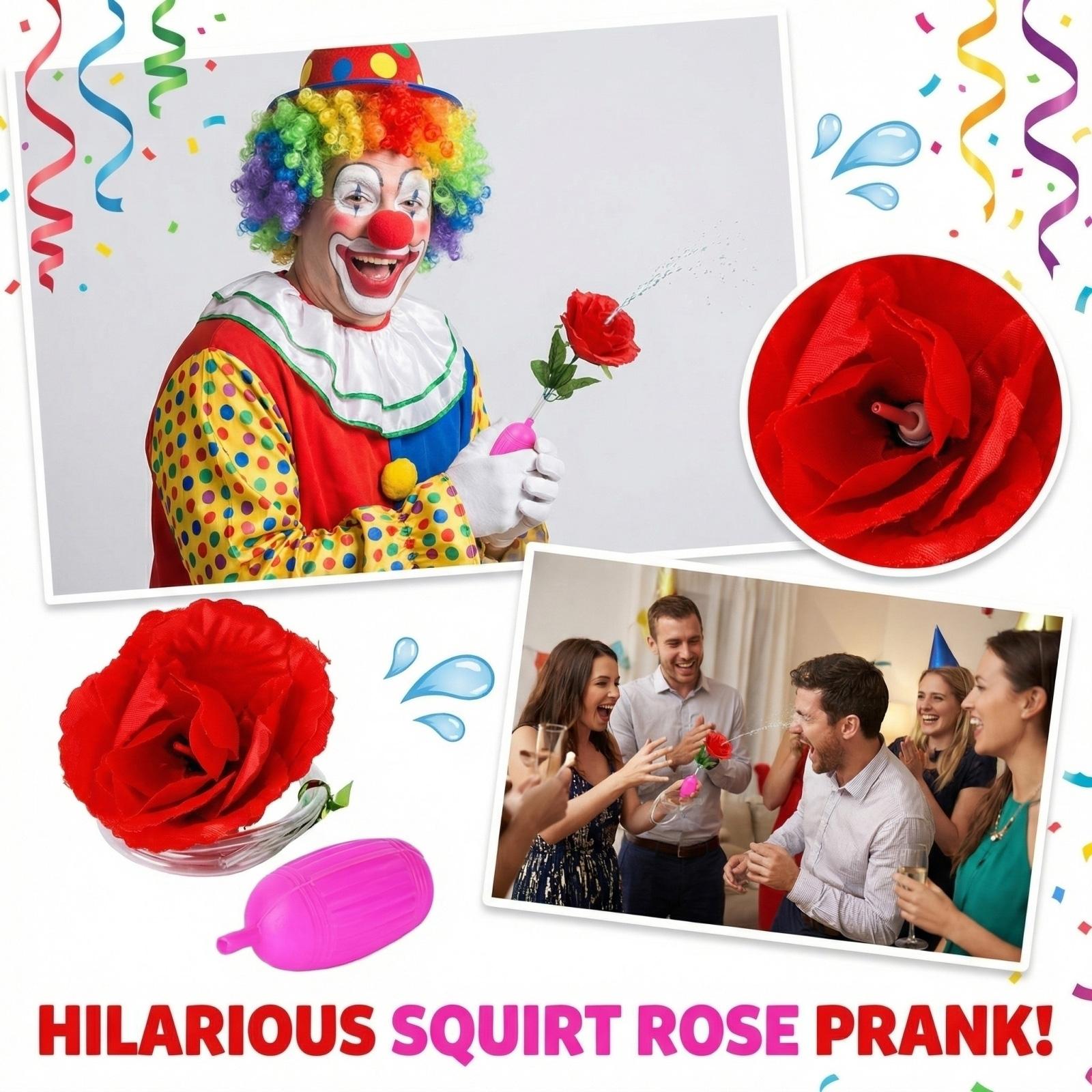 

Squirting Flower Rose Prank Toys, Realistic Water Spray Clown Flower For Funny Party One Size чорний