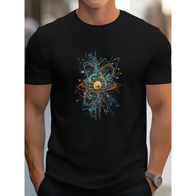 Europäische Größen Higgs-Boson Quantentheorie Grafik-T-Shirt - Lässiger Rundhalsausschnitt, Kurzarm, Atmungsaktiv, Perfekt zum Wandern, Laufen, Radfahren