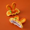 Trendy Women Hairpin Carrot Rabbit Ear Hairclip Colorful Crocheted Hair Clip Jewelry for Daily Wear Girls Accessories