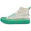 Logo Comfortable Versatile Non-Slip Wear-Resistant High-Top Canvas Shoes Unisex Sneakers White Green K0AW5VS15-024