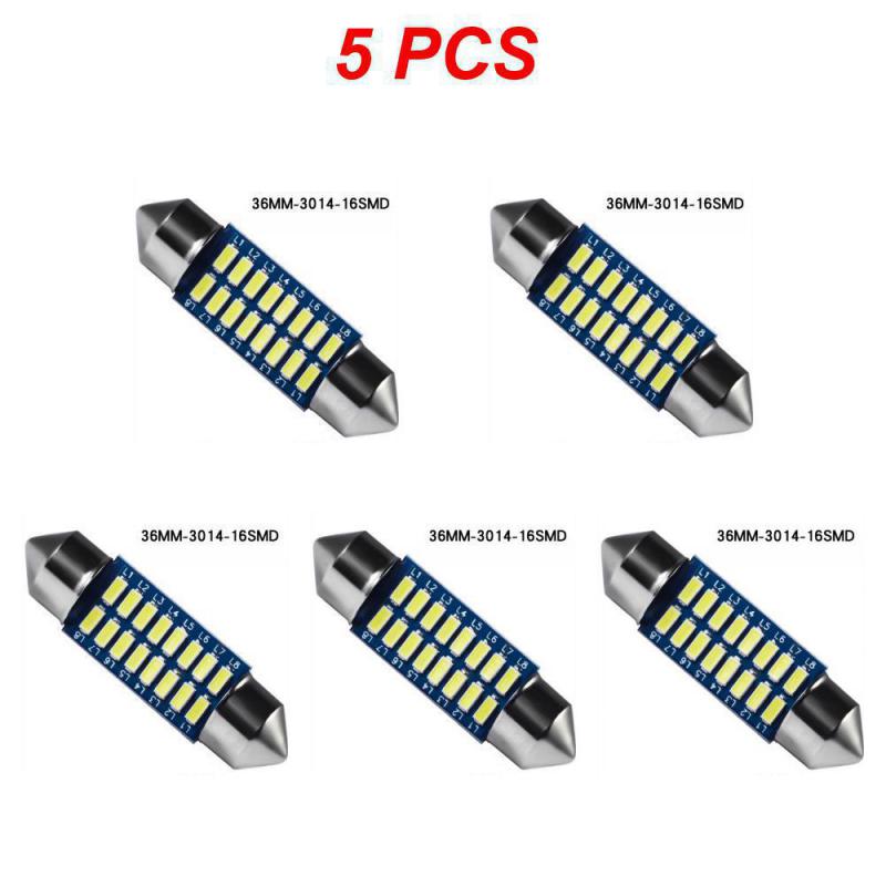 1/3/5PCS Festoon Car LED Interior Reading Light 4000K Warm White C5W C10W 31mm 36mm 39mm 41mm Auto Room Ceiling Dome Lamp 12V