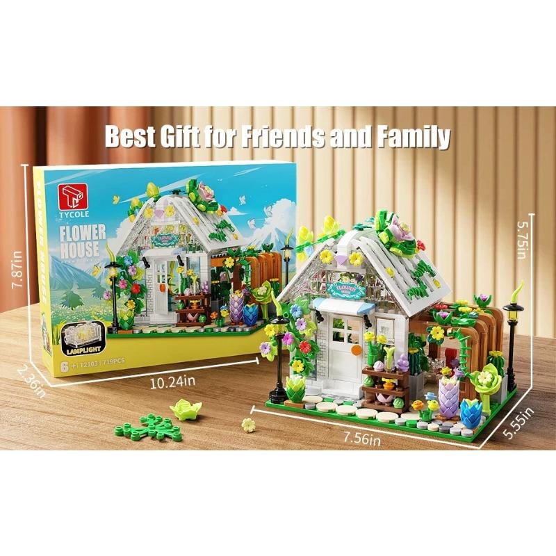 High-Quality 719Pcs High-Quality Flower High-Quality House High-Quality Building High-Quality Blocks Play sets Building design High-Quality Building With box