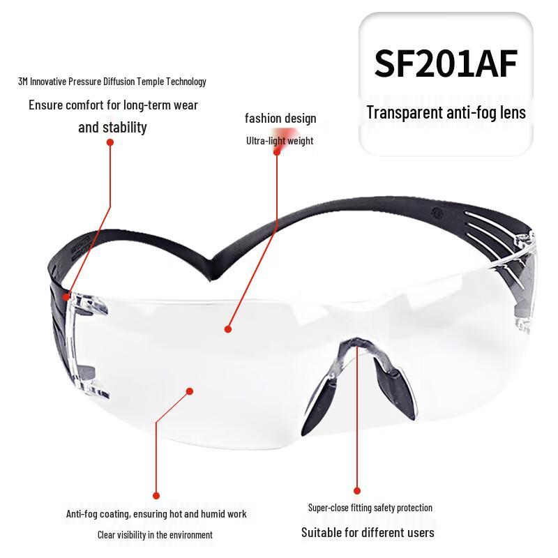 3M SF301AF Anti-Fog Impact Safety Goggles