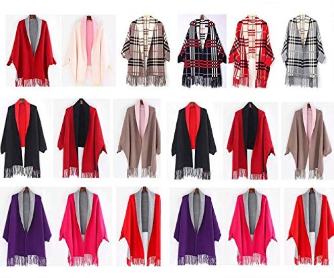 Large Cashmere Not Made In Japan N&F Women's Scarf, Snood, Double-Sided, (Black & Red)