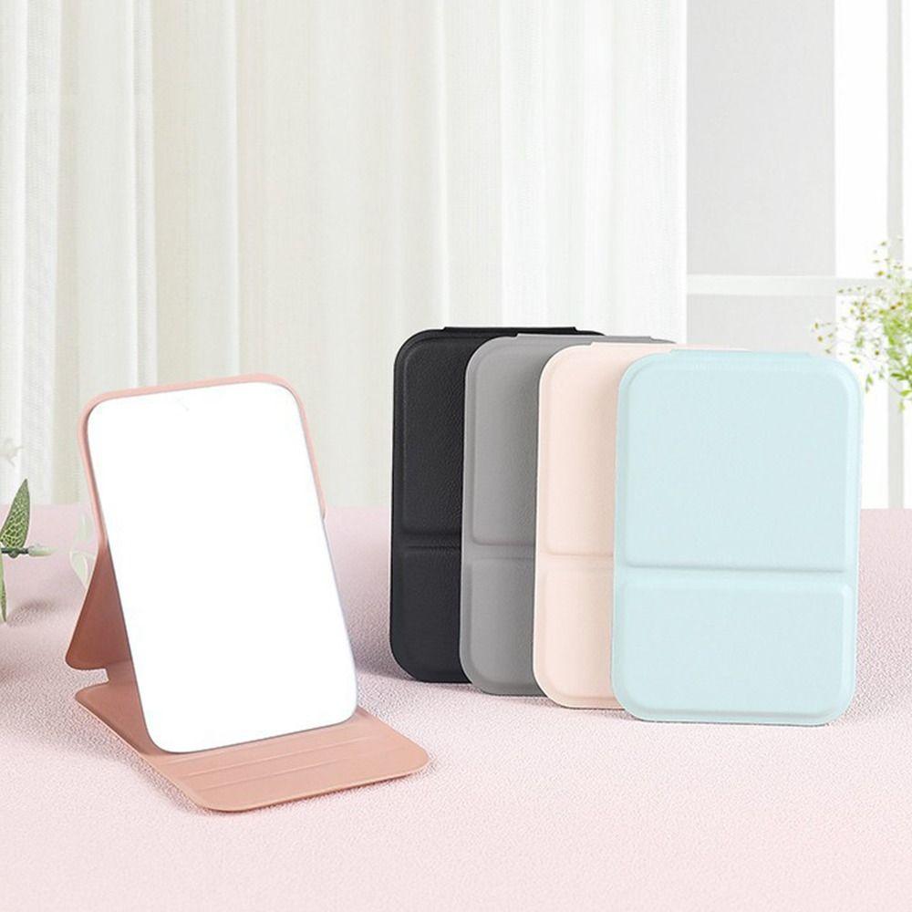 Pu Leather INS Desktop Stand Mirror Compact Cosmetic Mirror Vanity Mirror  Cosmetic Tools
