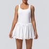 NEW Bare Feel Sports Dress with Pocket,anti-exposure,tennis Wear with Bra Pads,gym Suit,yoga,running, Sports Trends, Cycling Dress White